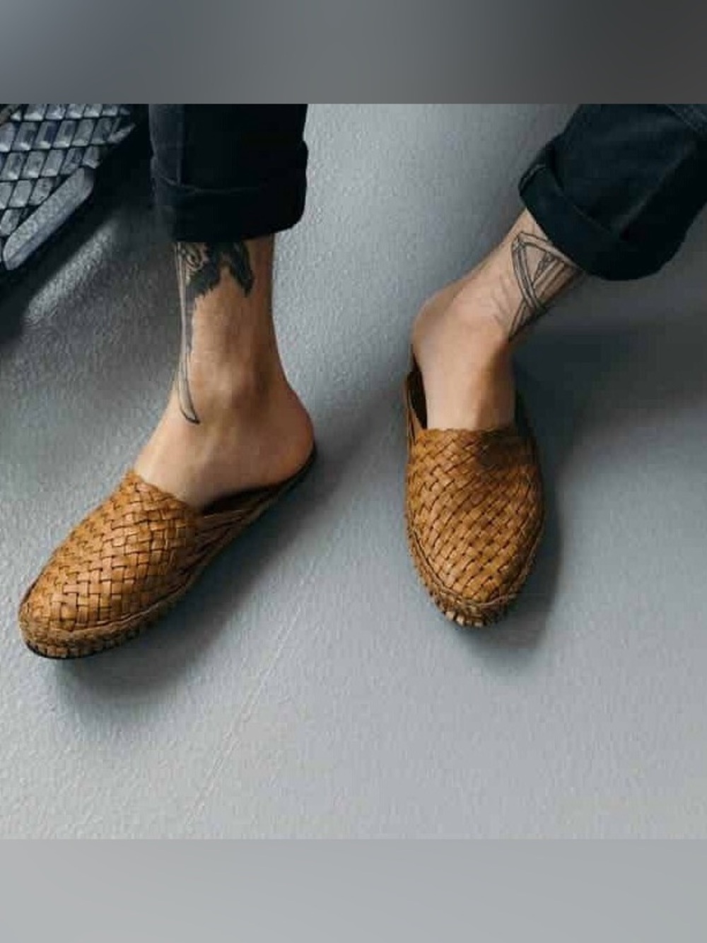 Mohinders Woven City Slipper Oiled Brown Leather Sandals Men's 7 / Women's 8 - Picture 5 of 8